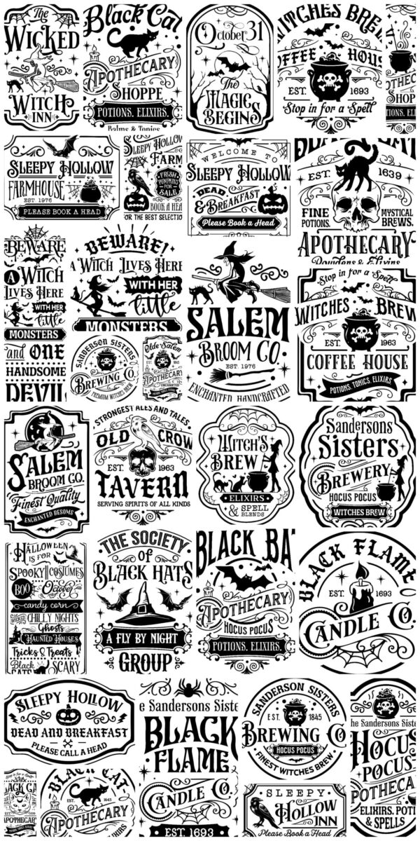 Vintage Halloween Graphics Bundle: 30 Spooky and Stylish Designs - Image 3
