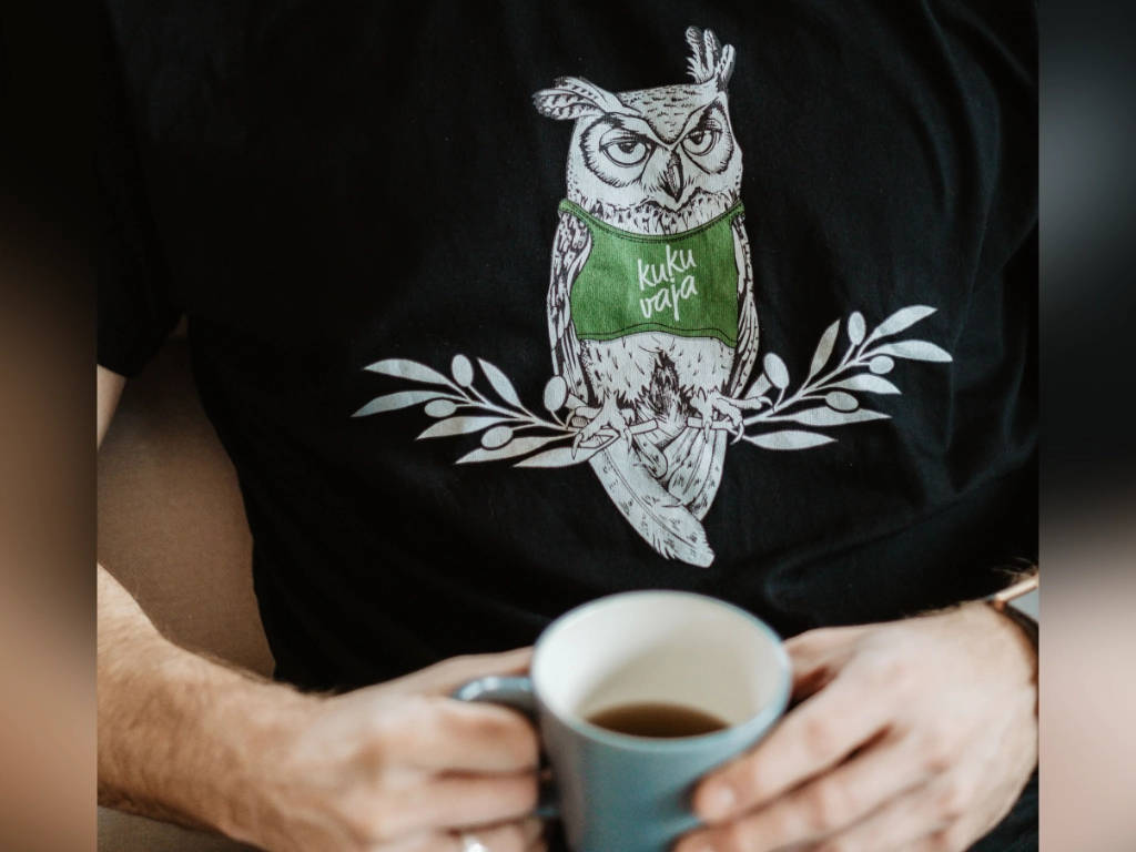 best tshirt graphics header from artworks camp - guy with owl tshirt print